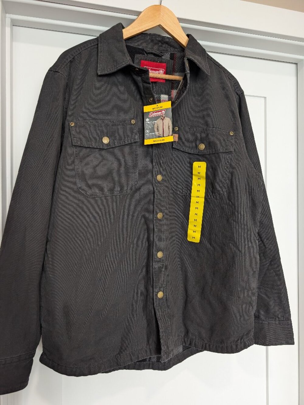 Coleman Men's Fleece Lined Snap Closure Canvas Jacket - NWT - Medium